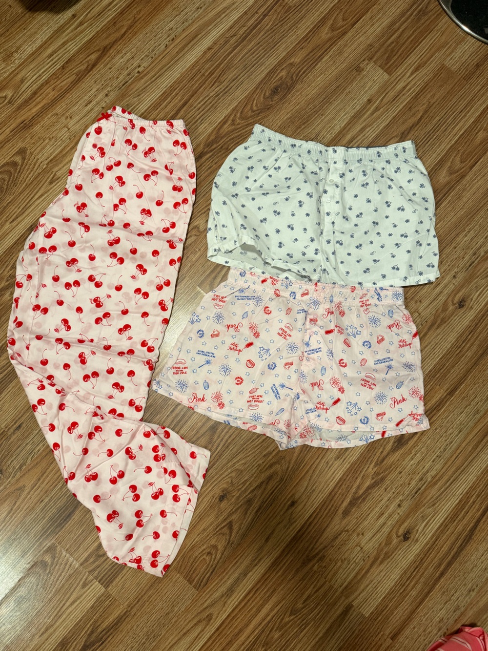 ❤️‍🔥 Victoria’s Secret PINK Satin Pajama pants and boxer sleep shorts bundle